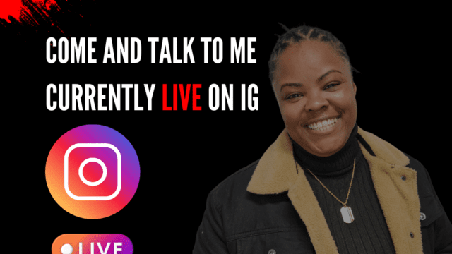 Smiling person promoting Instagram live session.