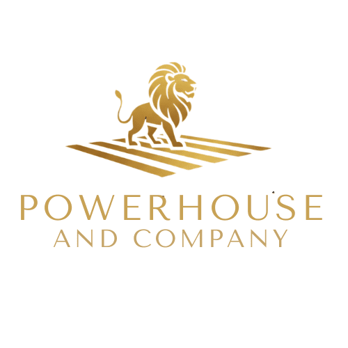 Lion logo with "Powerhouse and Company" text.